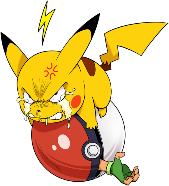 Hover To Zoom - Angry Pikachu (545x600), Png Download