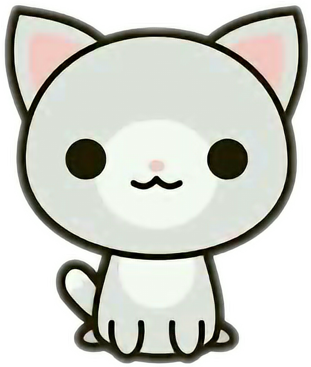 Cat Sticker - Kawaii Cat (1024x1209), Png Download