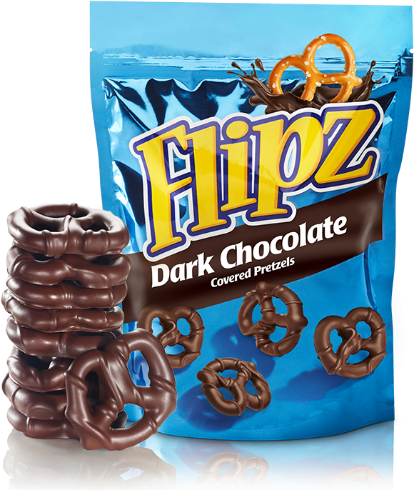 Flipz Pretzels Dark Chocolate (650x687), Png Download