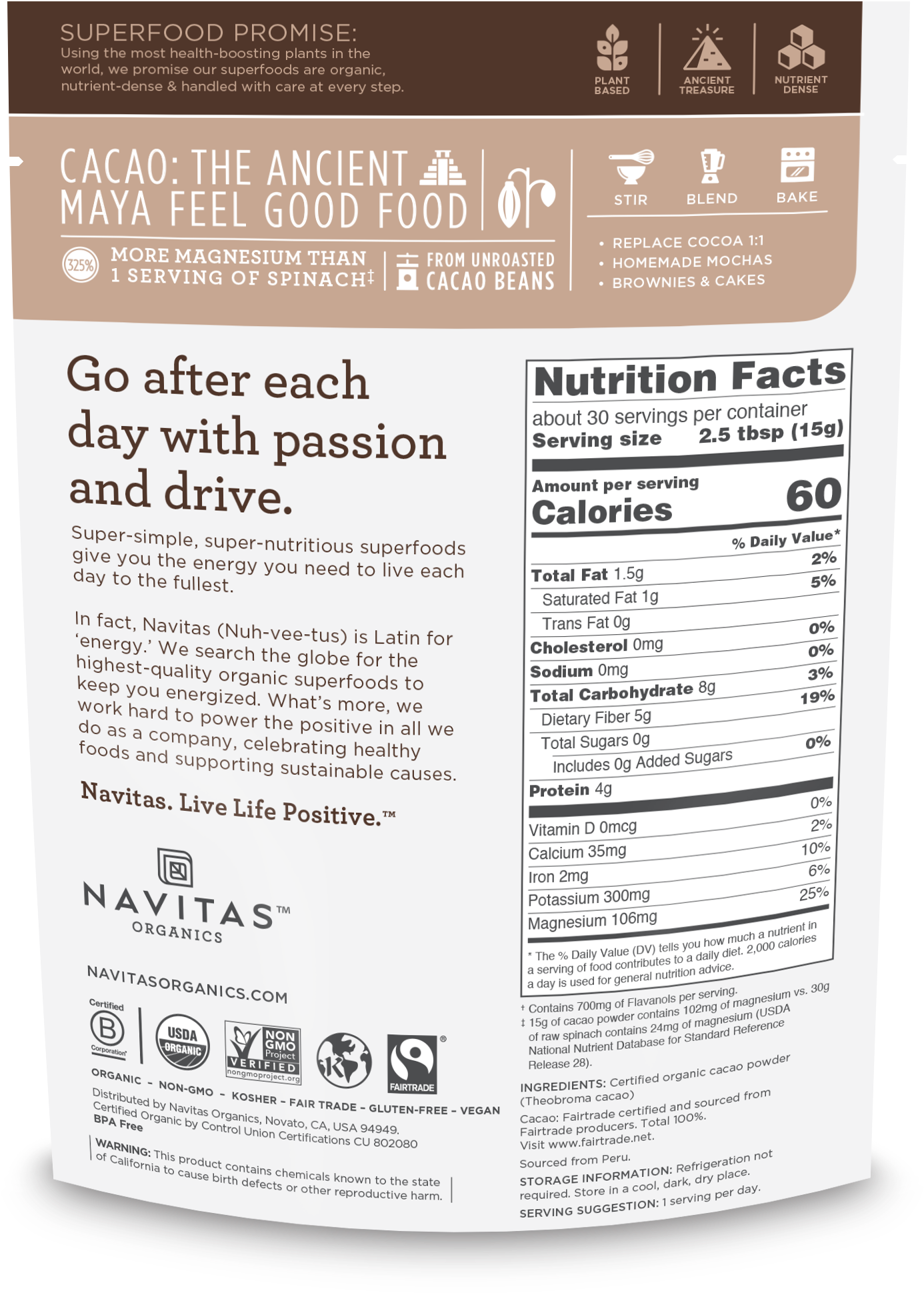 Cacao Powder - Navitas Cacao Powder (2400x2400), Png Download