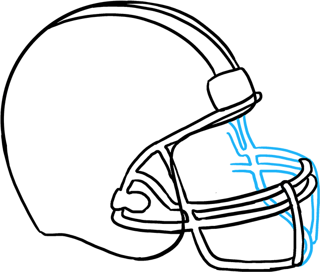 How To Draw Football Helmet - Football Helmets Drawing (680x678), Png Download