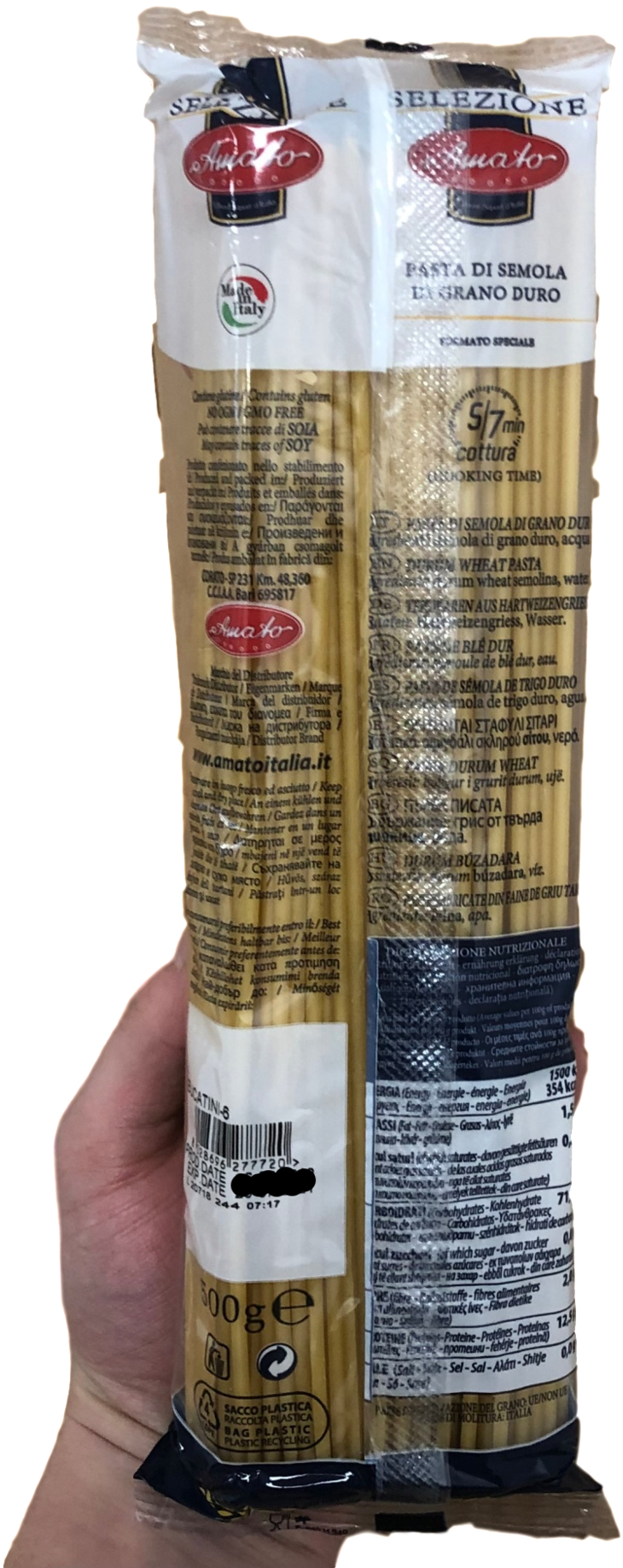 Amato Premium Pasta Gr 500 Bucatini - Fusilli (2000x2000), Png Download