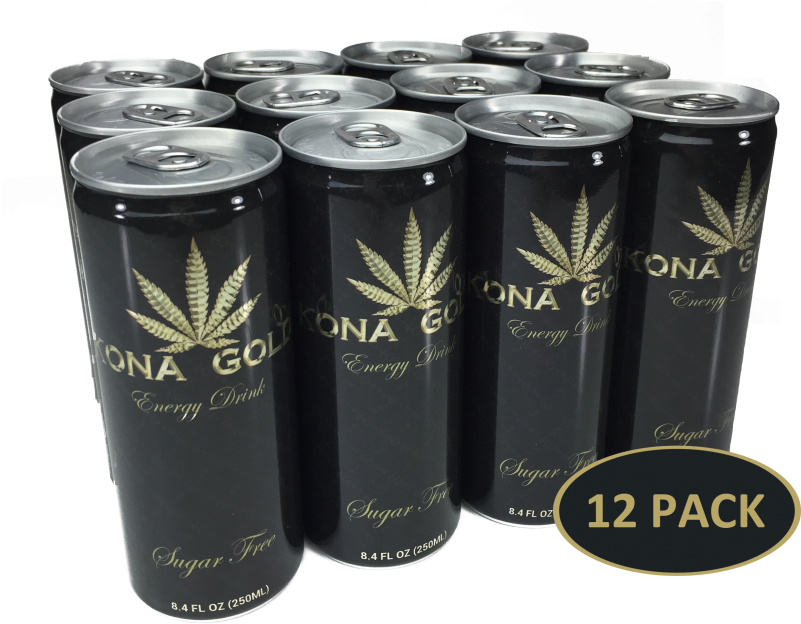 Kona Gold Sugar Free Energy Drinks - Caffeinated Drink (800x800), Png Download