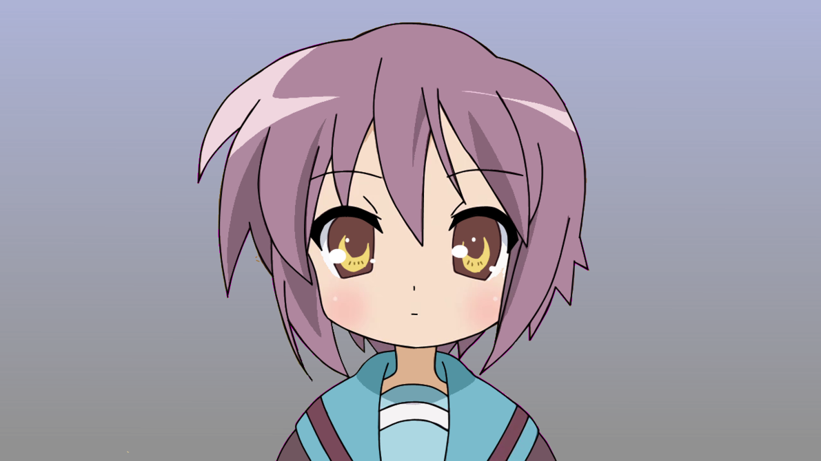 Yuki Nagato Lucky Star Crossover - Yuki Nagato Lucky Star (1191x670), Png Download