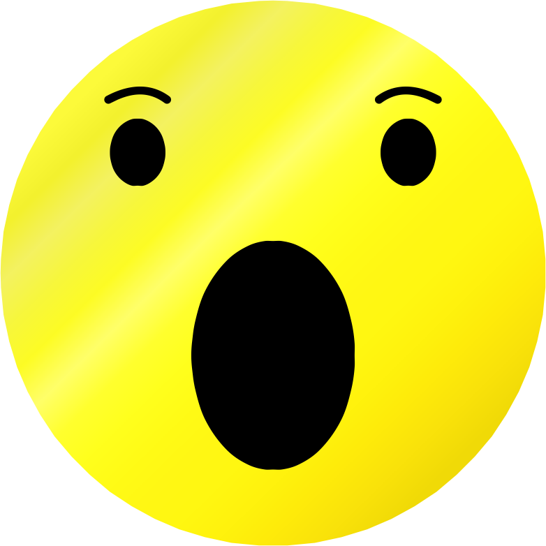 Surprised Emoticon - Circle (782x782), Png Download