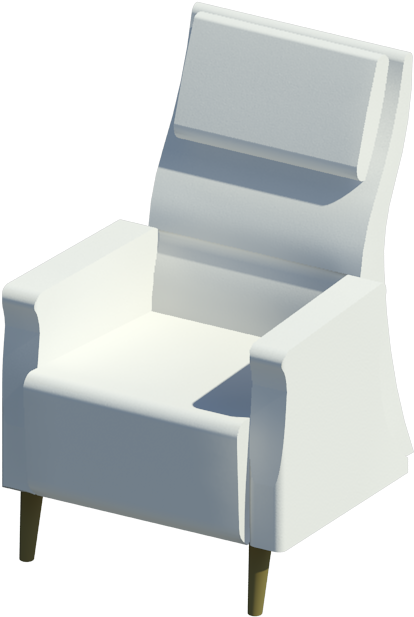 #revit Family Grassoler Universal Sofa And Kong Armchair - Club Chair (585x634), Png Download