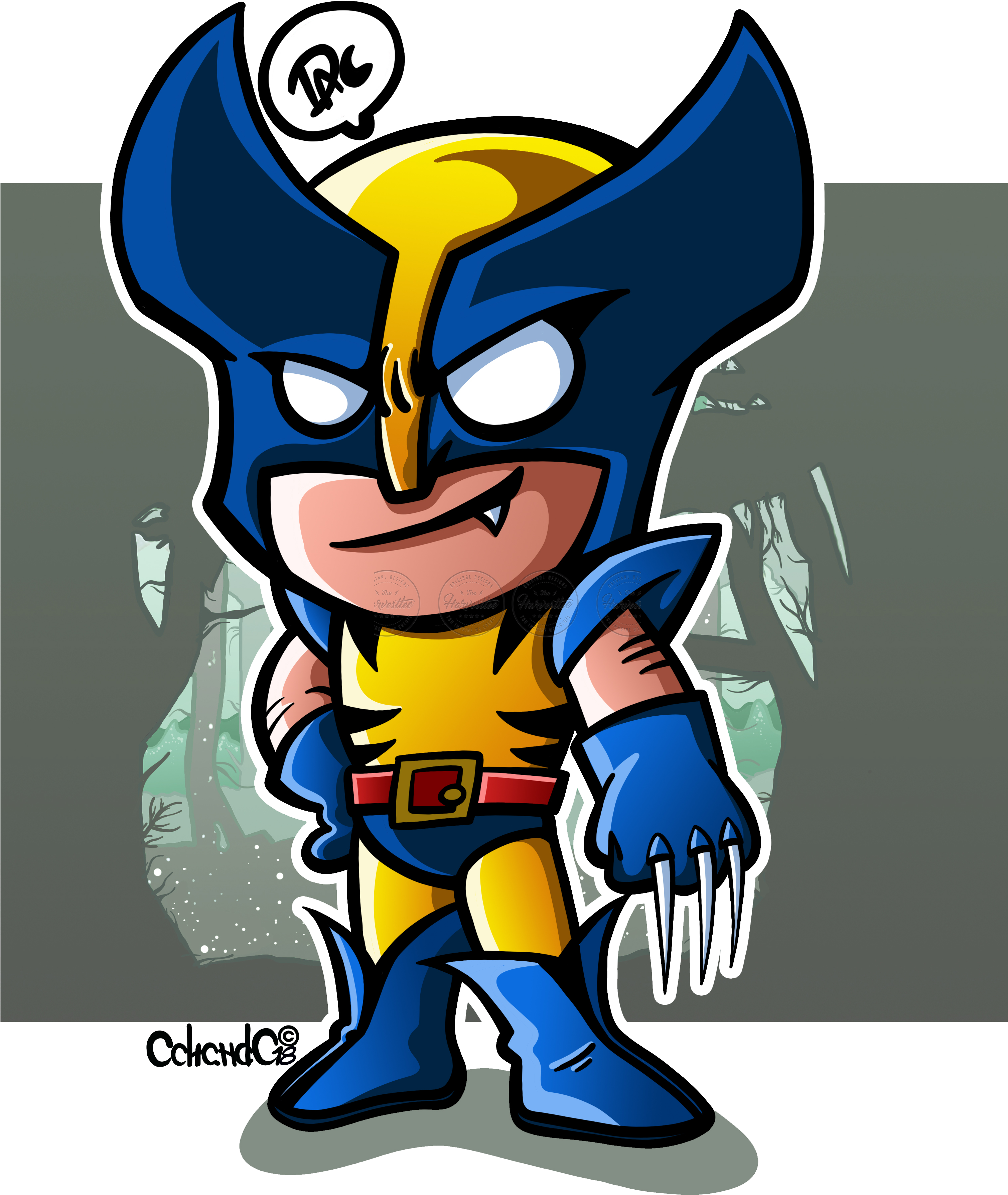 Lobezno, Logan, Wolverine Chibi, Animación, Series, - Animacion De Superheroes (3696x3696), Png Download