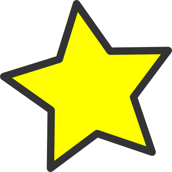 Star Clipart Png Black And White (600x600), Png Download