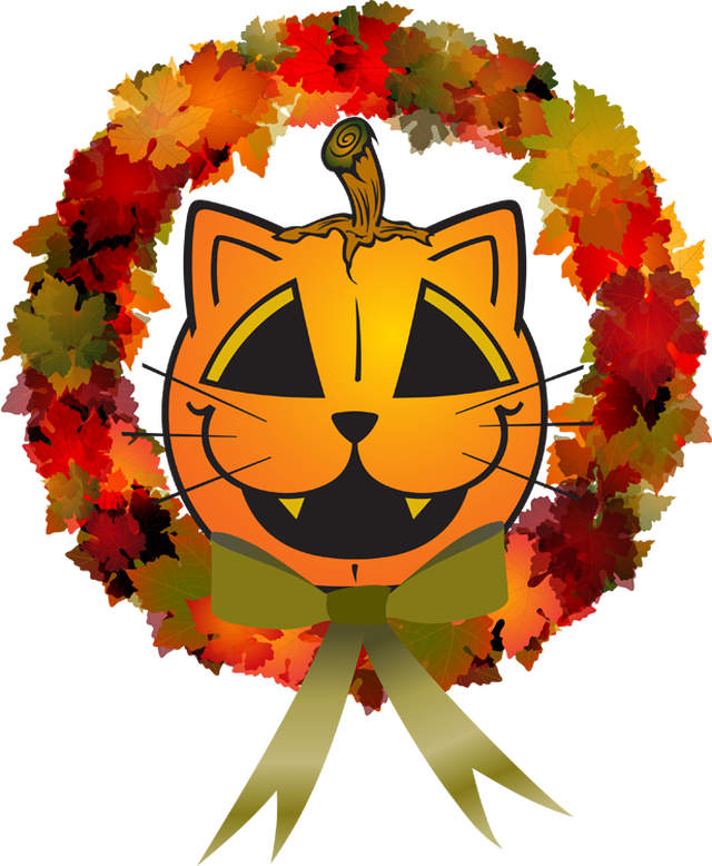 Jack O'lantern Wreath - Illustration (640x778), Png Download