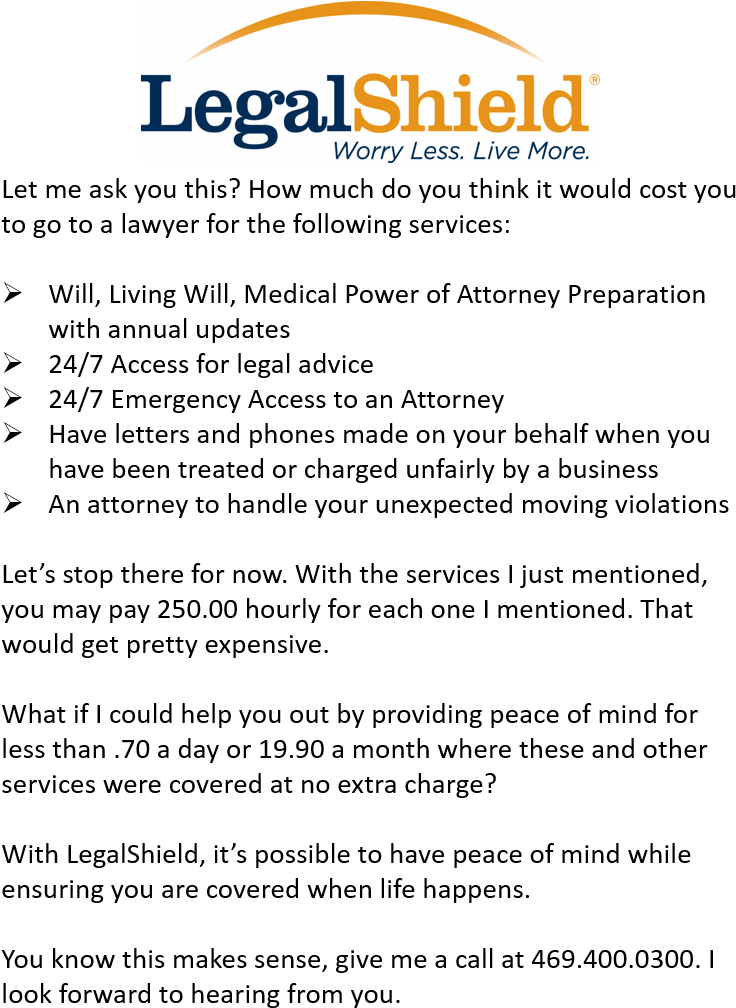 Legalshield Just Makes Sense Family Protection, Identity - Legal Shield (779x1061), Png Download