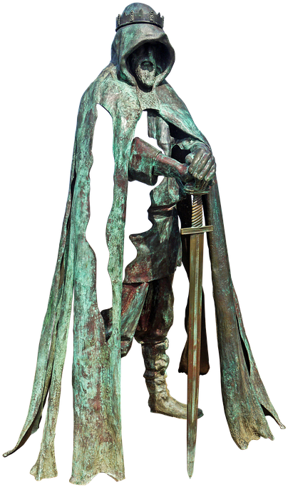 King, Artus, Sculpture, Bronze, Excalibur, Artus Say - King Arthur Sculpture (454x720), Png Download