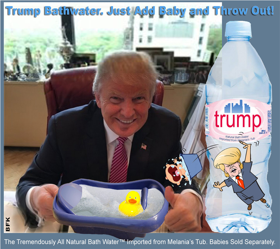 Trump Bathwater - Sopa De Macaco Uma Delicia Meme (1152x819), Png Download