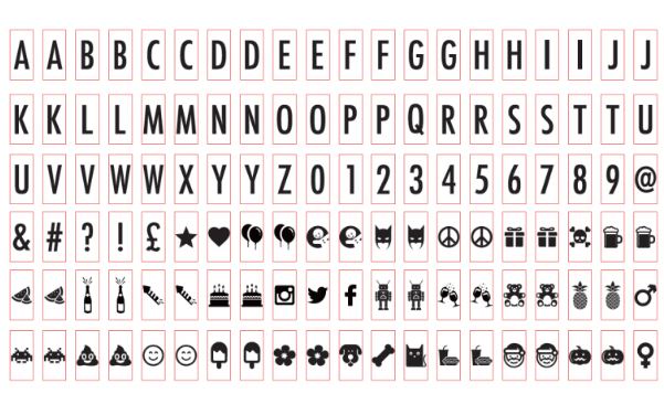 A3 Black Lightbox Letter Pack By Gingersnap On Oostor - Black Letter Numbers (600x600), Png Download