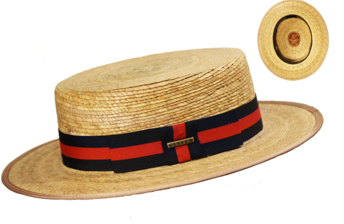 Sombrero Canotier Palma Natural Azul - Sombrero Canotier Hombre (1200x750), Png Download