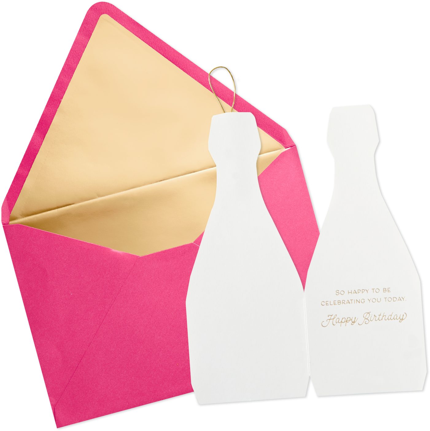 Champagne Bottle Piñata Birthday Card - Construction Paper (1470x1470), Png Download