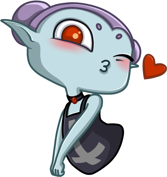 Nosferatu Girl Messages Sticker-0 - Cartoon (618x618), Png Download