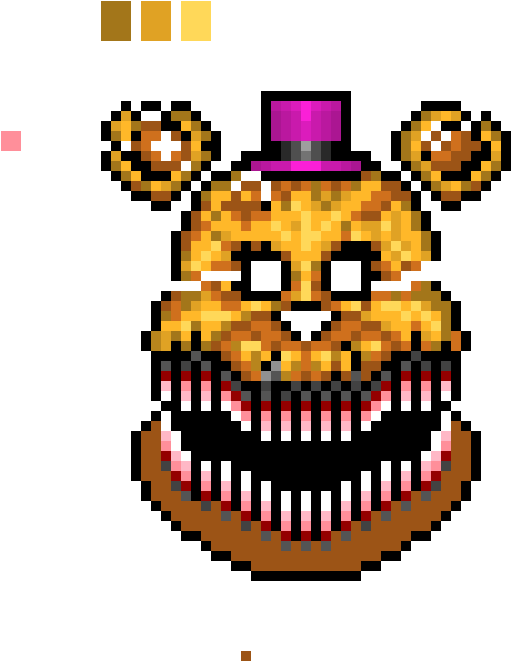Nightmare Golden Freddy - Fredbear Pixel Art (690x690), Png Download