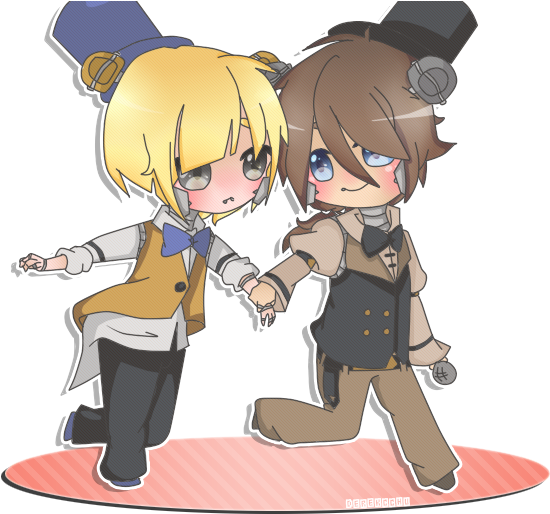 Fnaf/ Kawaii Contest-golden Freddy And Freddy By Derekcchu - Golden Freddy Human Kawaii (600x519), Png Download