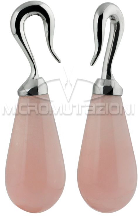 Natural Stone Rose Quartz Tear With Steel Hook Ear - Earrings (750x750), Png Download