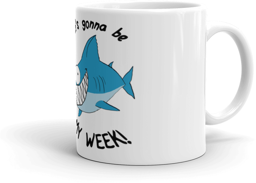 Optimist Shark Mug, Mug - Mug (1000x1000), Png Download
