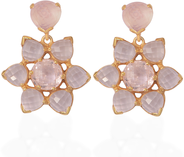 Elara Rose Quartz Morganite Earrings - Earrings (750x750), Png Download