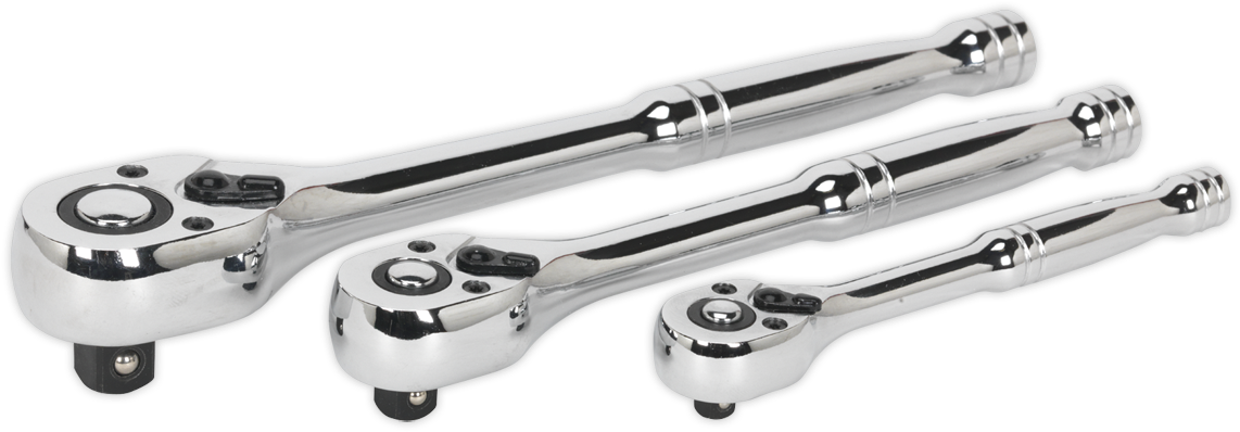 Ak6672 Sealey Ratchet Wrench Set 3pc Pear-head Flip - Socket Wrench (1200x1200), Png Download