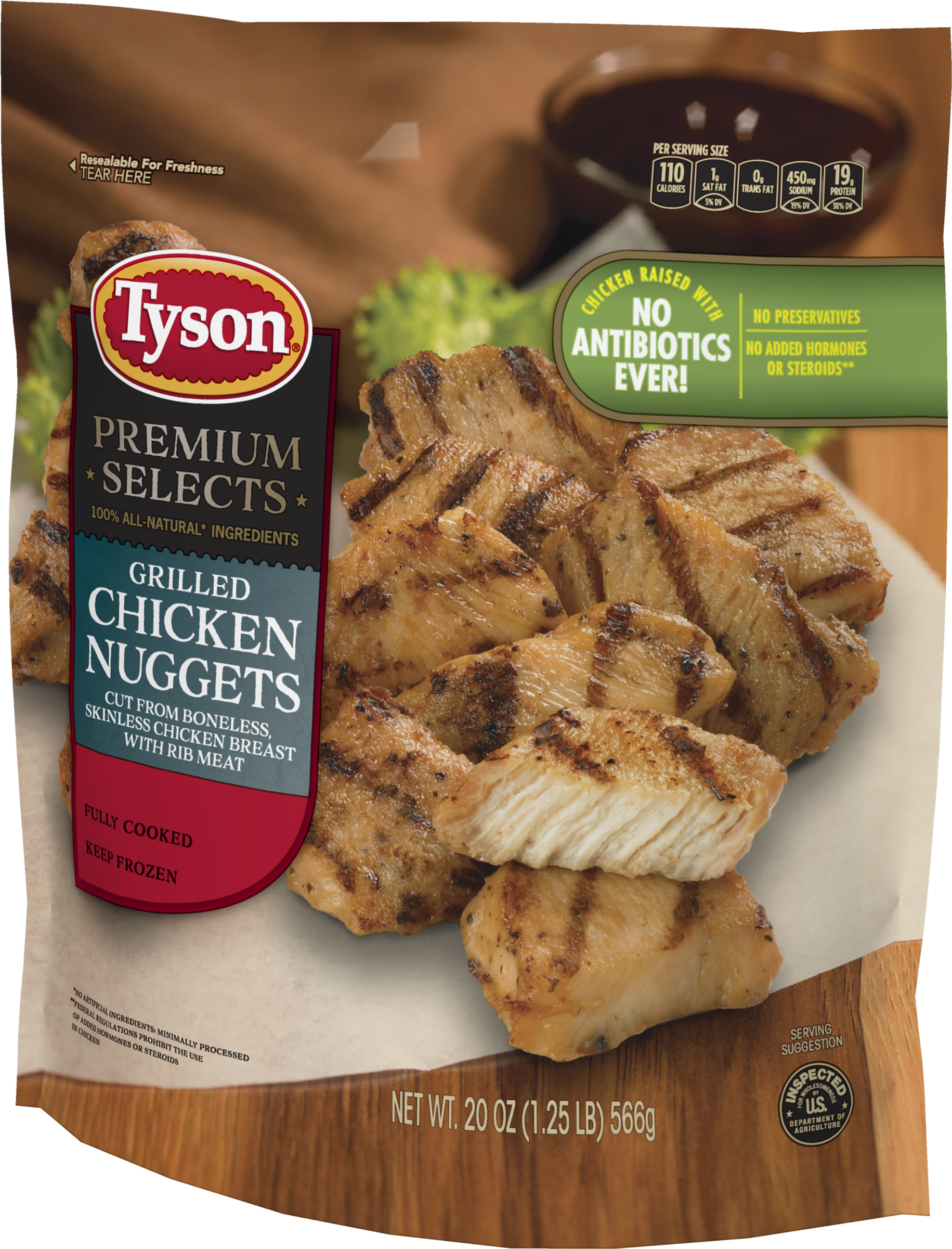 Tyson® Premium Select Fully Cooked Grilled Chicken - Tyson Premium Selects Grilled Chicken Nuggets (2400x2400), Png Download