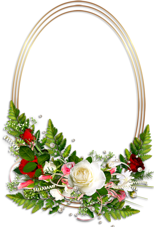 Oval Transparent Photo Frame With Flowers Oval Frame Flower Photo Frames Png Full Size Png Download Seekpng