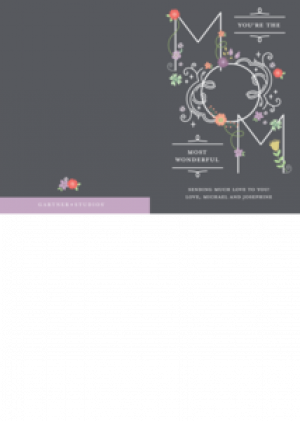 Personalized Stationery - Charcoal - Wonderful Mom Mother's Day Greeting Card, Purple (300x421), Png Download