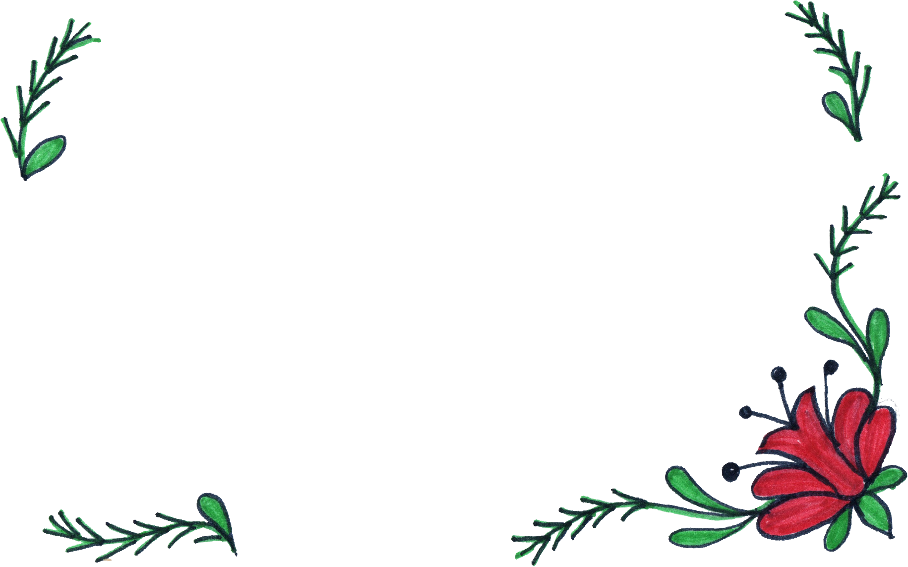 Flower Floral Design Drawing Picture Frames Clip Art - Drawing Frame Design (1831x1143), Png Download