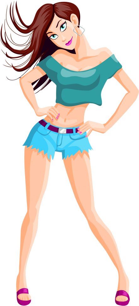 Sexy Girl Vector Png Image - Sexy Girl Clipart Png (500x1043), Png Download
