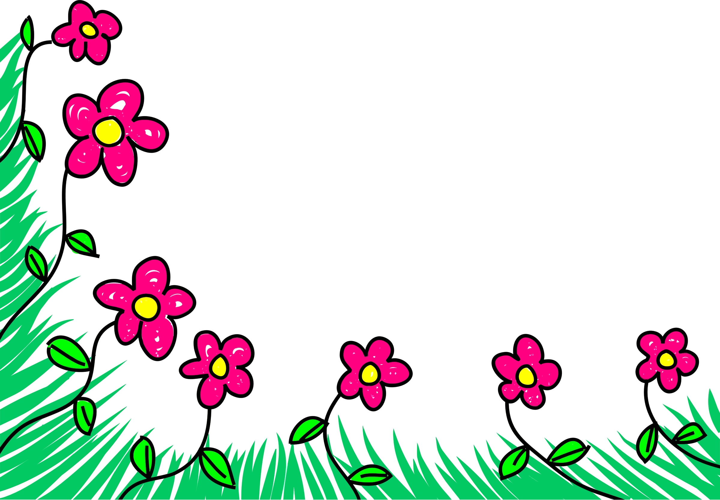 Big Image - Floral Border Colorful Png (2400x1667), Png Download