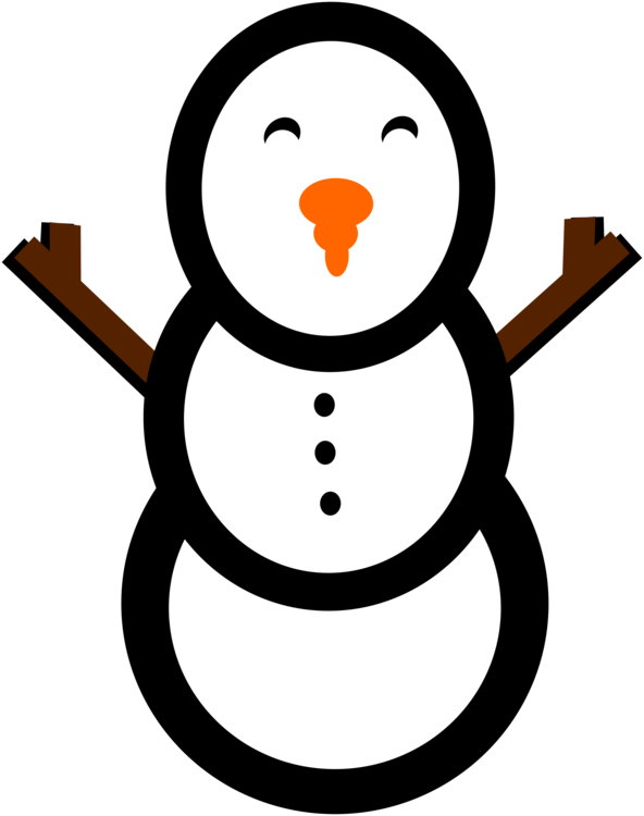 Drawing Snowman Cartoon Line Art - Boneco De Neve Simples (592x750), Png Download