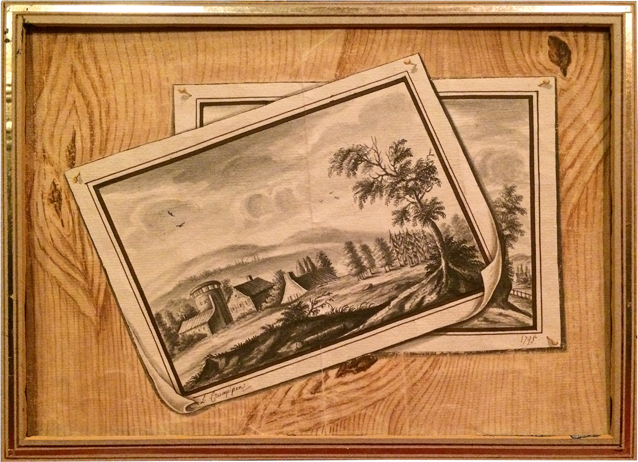 Crumpipen Trompe L'oeil Watercolor Of Drawings On A - Drawing (1400x1400), Png Download