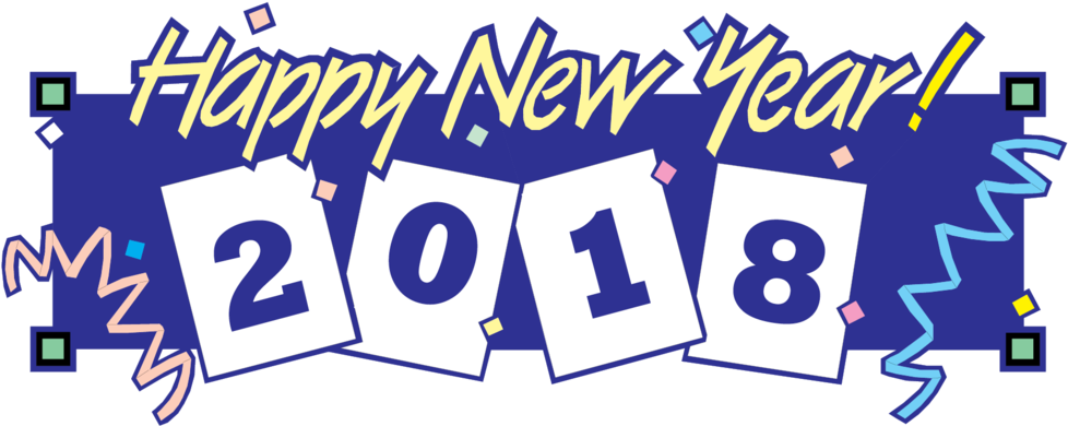 Free Happy New Year Clip Art 2018 (1000x500), Png Download