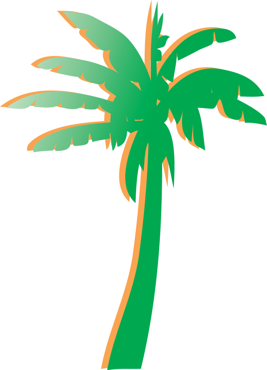 Orange And Green Palm Tree Used To Identify Green Lodges - Florida Green Lodging (900x1248), Png Download