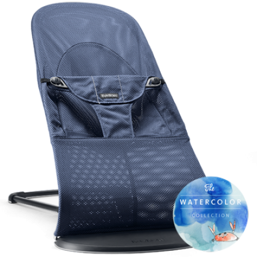 Bouncer Balance Soft Watercolor - Babybjorn Bouncer Balance Soft Dark Blue Mesh (500x500), Png Download