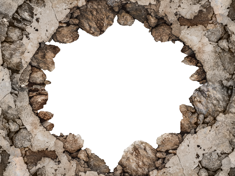 Cracked Broken Wall Png Background For Photoshop - Broken Wall Png (800x600), Png Download