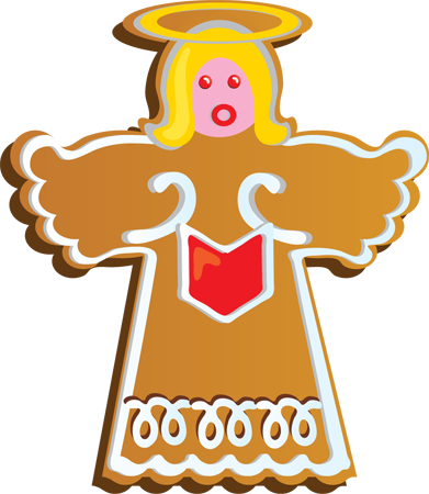 Gingerbread Clipart Holiday Cookie - Cookie (391x450), Png Download
