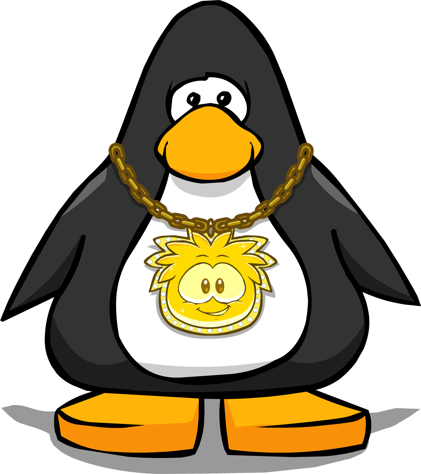 Gold Chain On Player Card - Club Penguin Bow Tie (387x435), Png Download