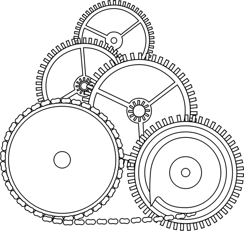 Gear Computer Icons Drawing Machine Antikythera Mechanism - Drawing Gears Lines Png Transparent (790x750), Png Download