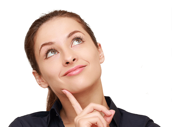 Download - Woman Thinking Png (595x441), Png Download