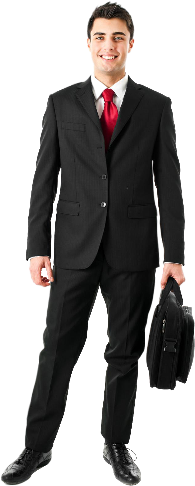 Businessman With Briefcase Png (594x1024), Png Download
