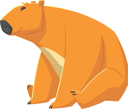 Orange Polar Bear - Polar Bear Aj (435x372), Png Download