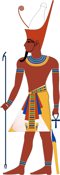 Pharaoh With Double Crown - Egyptian God Clothing (257x598), Png Download