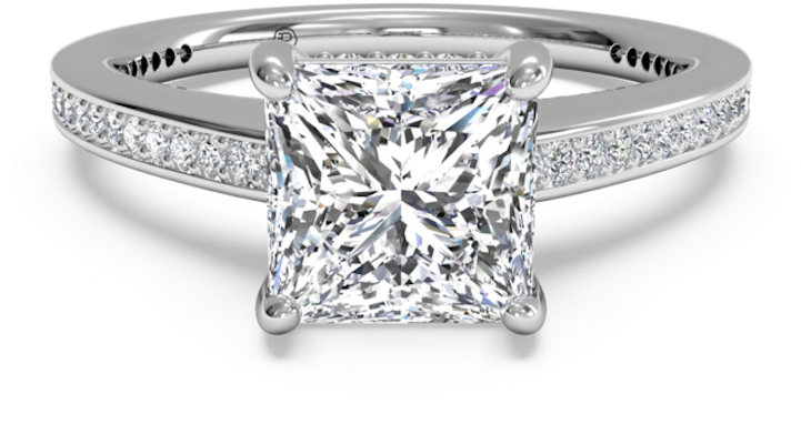 Princess Cut Diamond Engagement Rings - Princess Cut Modern Engagement Rings (720x484), Png Download