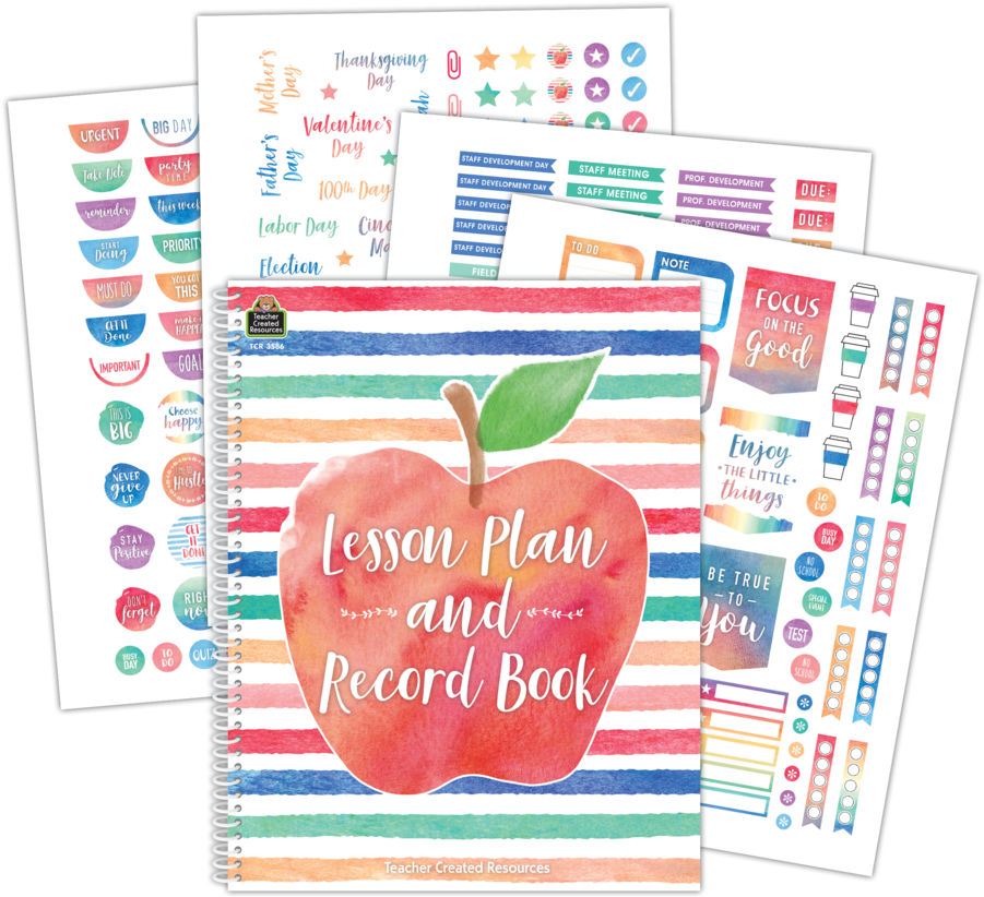 Tcr3586 Watercolor Lesson Plan And Record Book Image - Confetti Lesson Plan Book (900x900), Png Download