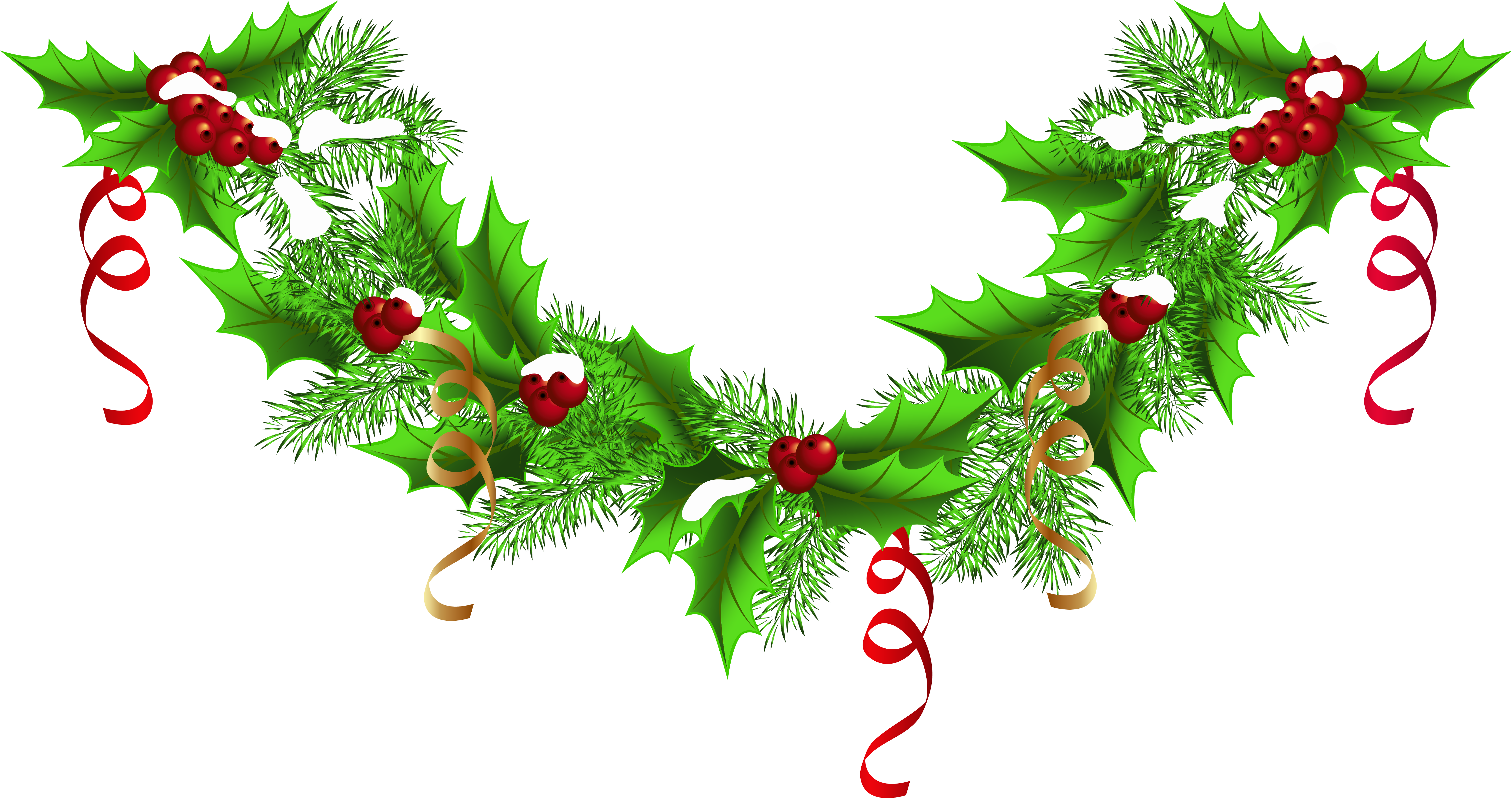 Clip Library Download Christmas Pine Garland Png Clip - Free Christmas Garland Clipart (6290x3469), Png Download