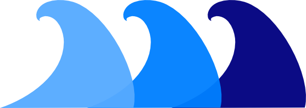 Blue Waves Svg Clip Arts 600 X 213 Px (600x213), Png Download