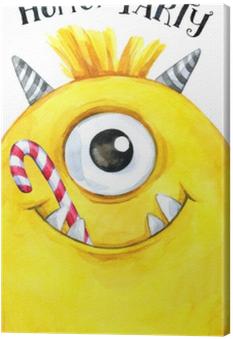 Watercolor Head Of A Monster With Sweets In The Mouth - Piirretyt Hirviöt (400x400), Png Download